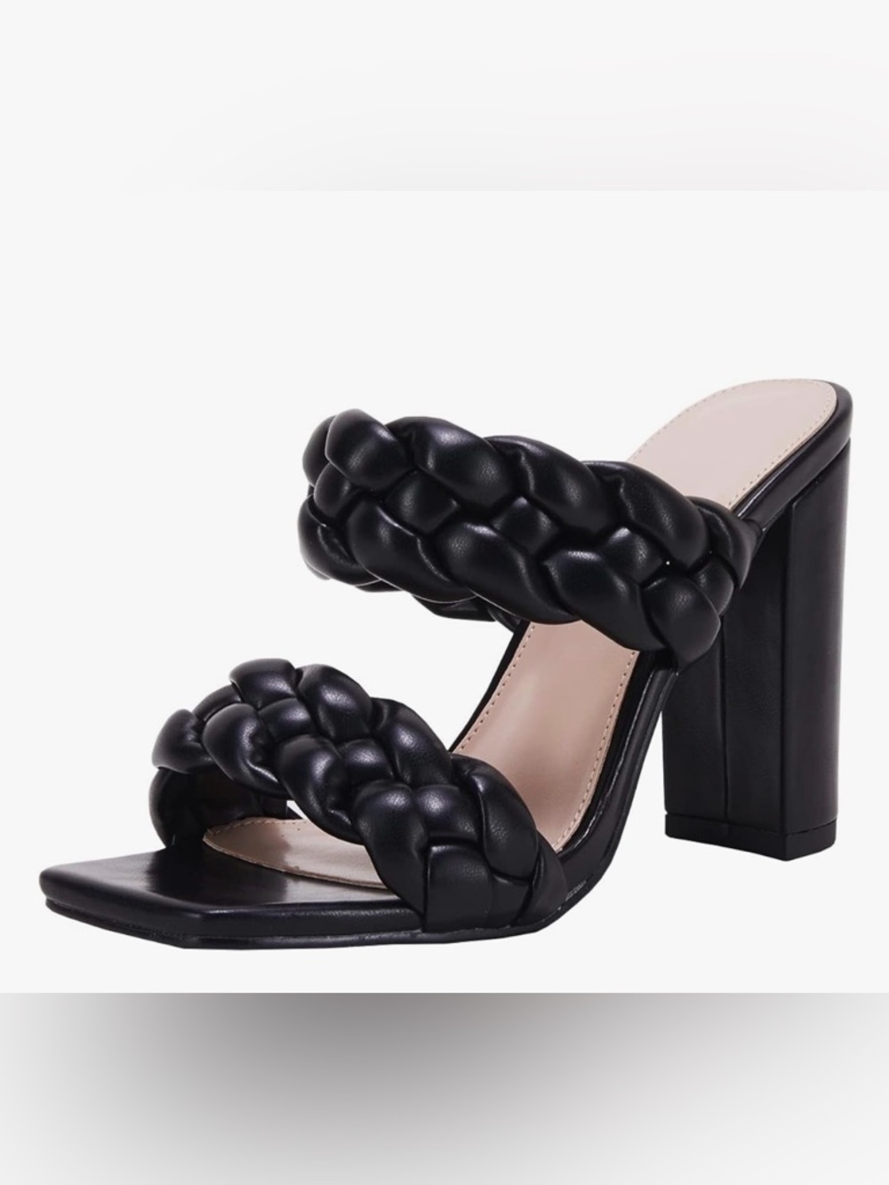 Braided Chunky Heel Open Toe Sandals size 7 NWOB